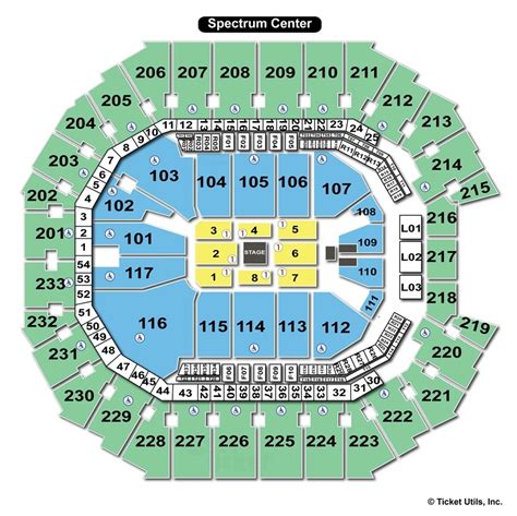 Spectrum Center, section 103, home of Charlotte Hornets, Charlotte Checkers, page 1. . Spectrum center charlotte seating chart